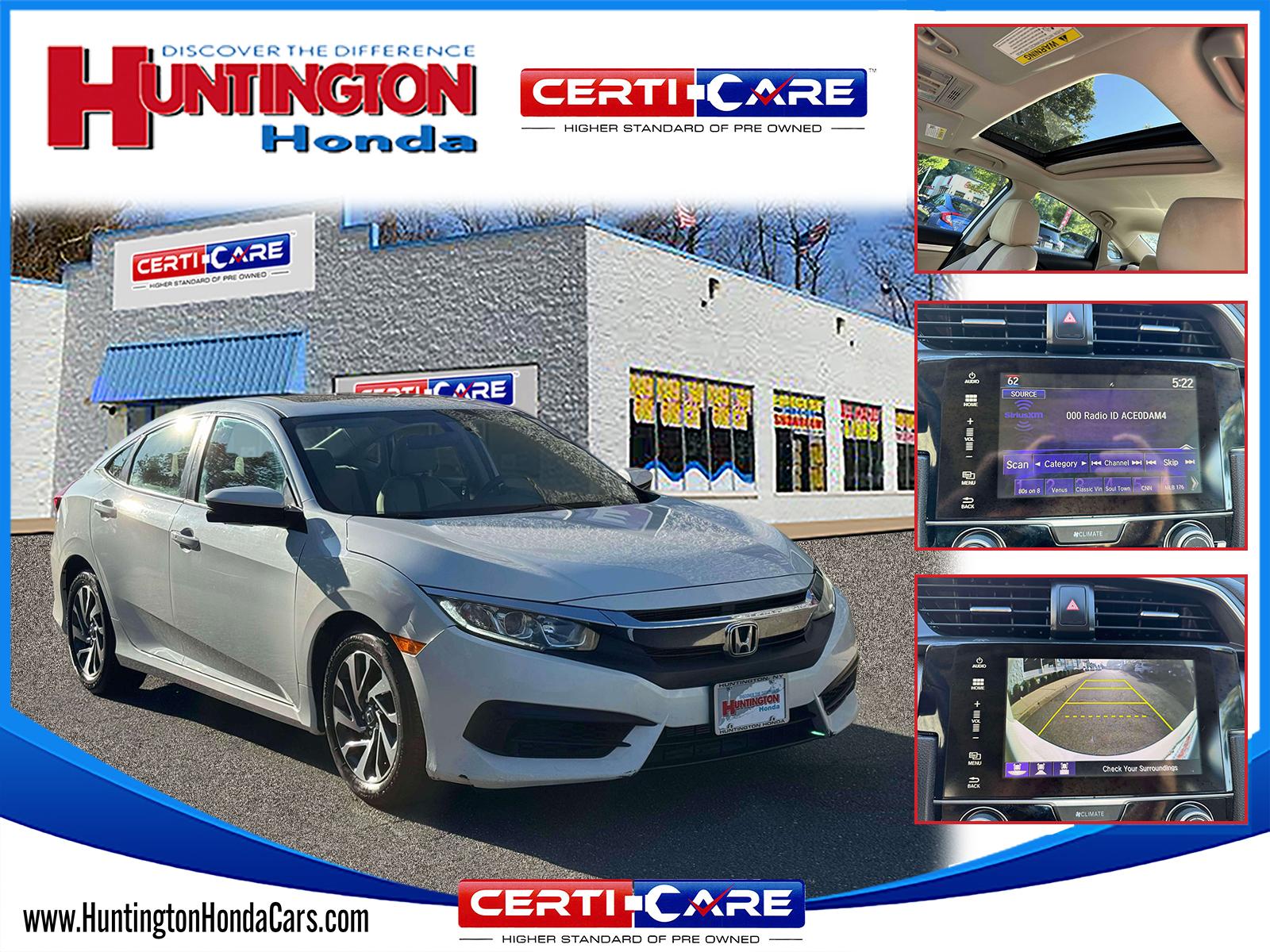 White 2017 Honda Civic Sedan Front-Wheel Drive Automatic