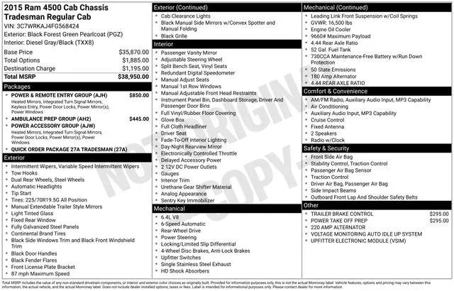 2015 Ram 4500 Chassis Tradesman/SLT