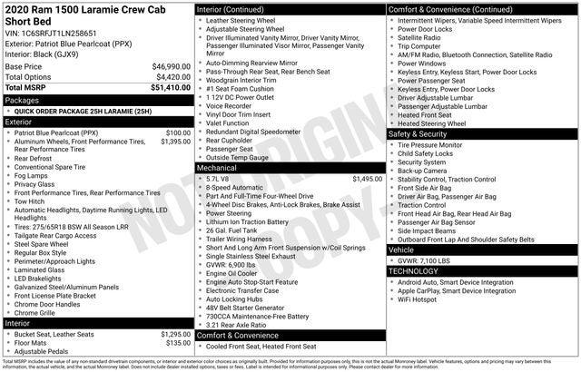 2020 RAM 1500 Laramie Crew Cab 4x4 57 Box