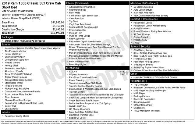 2019 Ram 1500 Classic SLT Crew Cab 4x4 57 Box