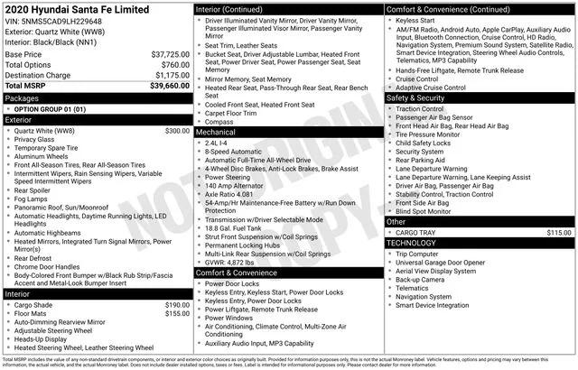 2020 Hyundai Santa Fe Limited