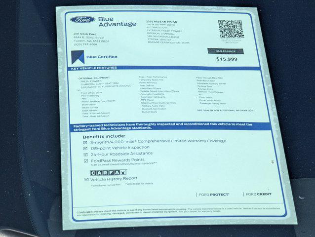 Used 2020 Nissan Kicks For Sale in Tucson, AZ