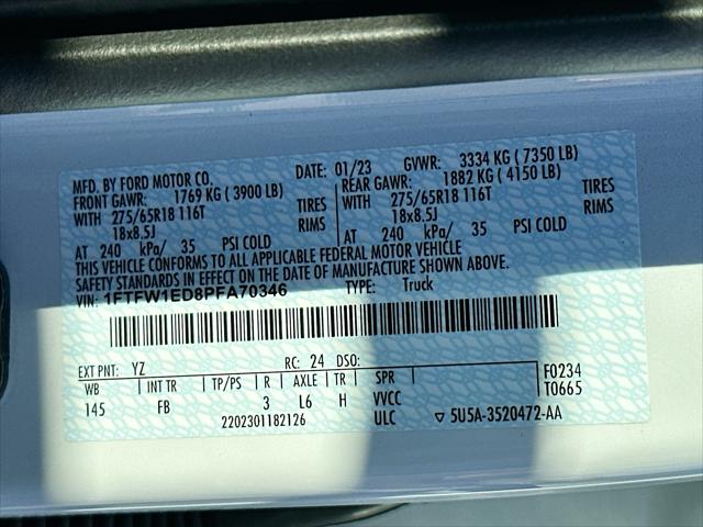2023 Ford F-150 XL/XLT/LARIAT/King Ranch/Platinum/Limited