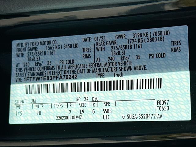 2023 Ford F-150 XL/XLT/LARIAT/King Ranch/Platinum/Tremor