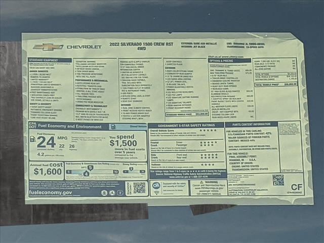 New 2022 Chevrolet Silverado 1500 4WD Crew Cab Short Bed RST Four Wheel Drive Crew Cab