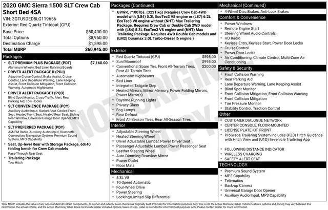 2020 GMC Sierra 1500 4WD Crew Cab Short Box SLT