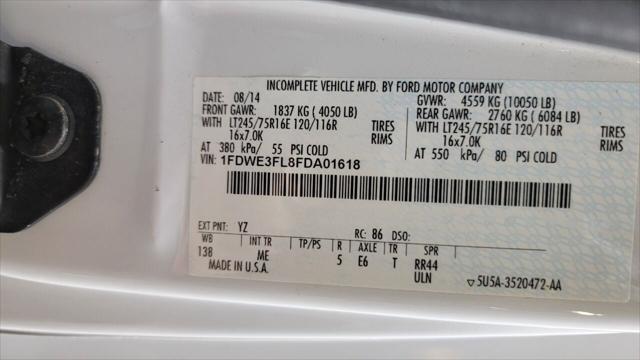 2015 Ford E-350 Cutaway E 350 SD 2dr 138 in. WB SRW Cutaway Chassis