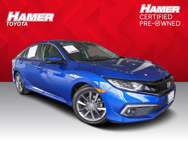 Blue 2020 Honda Civic EX Sedan, Image 0