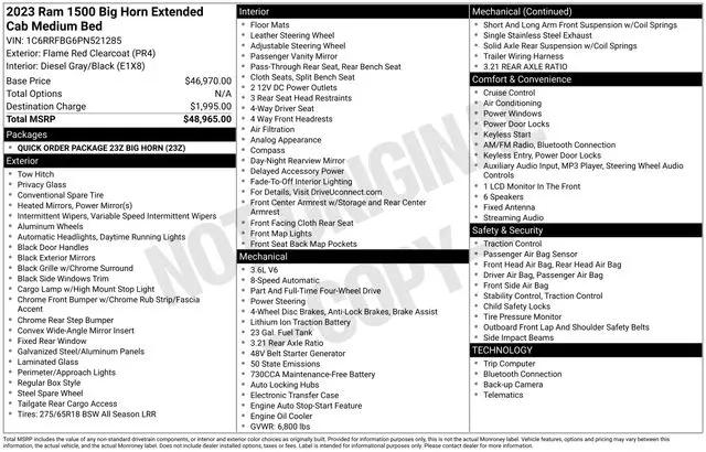 2023 Ram 1500 Big Horn Quad Cab 4x4 6'4" Box
