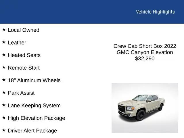 2022 GMC Canyon 4WD Crew Cab Short Box Elevation