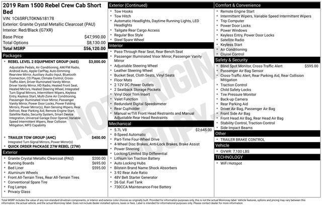 2019 RAM 1500 Rebel Crew Cab 4x4 57 Box
