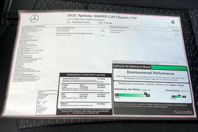 2022 Mercedes-Benz Sprinter 3500XD Chassis Standard Roof V6