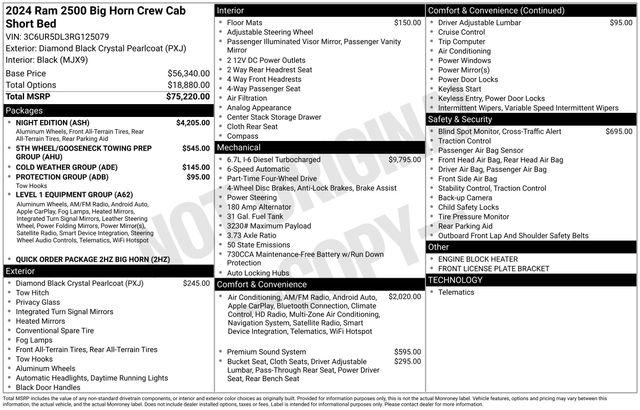 2024 RAM Ram 2500 RAM 2500 BIG HORN CREW CAB 4X4 64 BOX