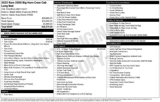 2022 Ram 2500 Big Horn Crew Cab 4x4 8 Box