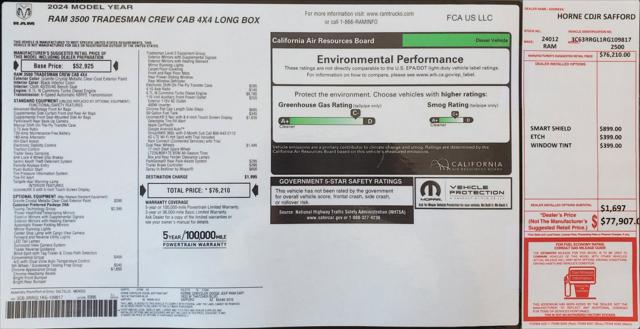 2024 RAM Ram 3500 RAM 3500 TRADESMAN CREW CAB 4X4 8 BOX