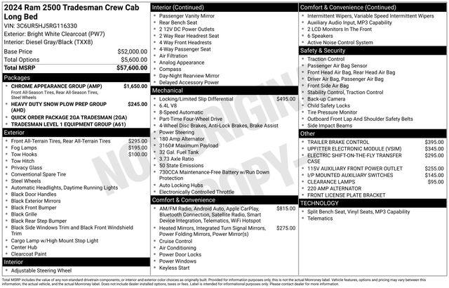 2024 RAM Ram 2500 RAM 2500 TRADESMAN CREW CAB 4X4 8 BOX