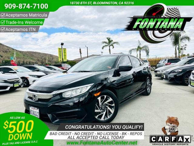 2016 Honda Civic EX for sale in Bloomington, CA