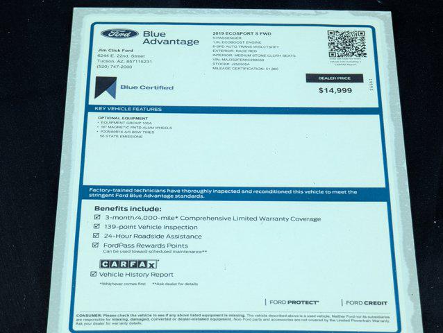 Used 2019 Ford EcoSport For Sale in Green Valley, AZ