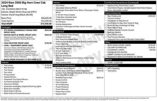 New 2024 RAM 3500 BIG HORN