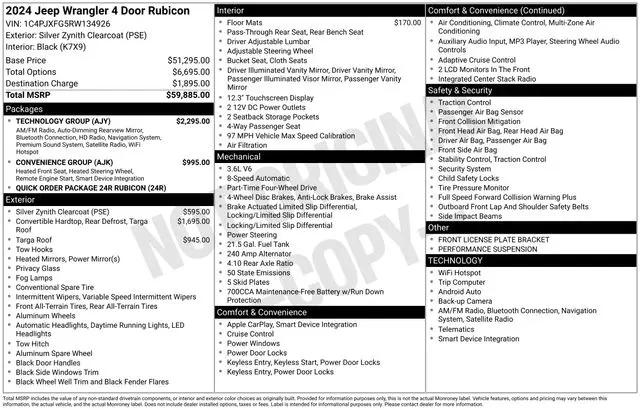 2024 Jeep Wrangler 4-Door Rubicon 4x4