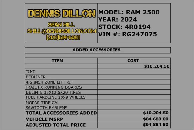 2024 RAM Ram 2500 RAM 2500 BIG HORN CREW CAB 4X4 64 BOX