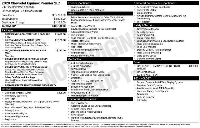 2020 Chevrolet Equinox AWD Premier 2.0L Turbo