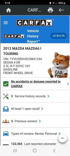 2012 Mazda Mazda6 i Touring
