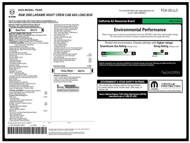 2024 RAM Ram 3500 RAM 3500 LARAMIE CREW CAB 4X4 8 BOX