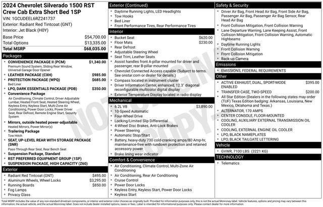 2024 Chevrolet Silverado 1500 4WD Crew Cab Short Bed RST