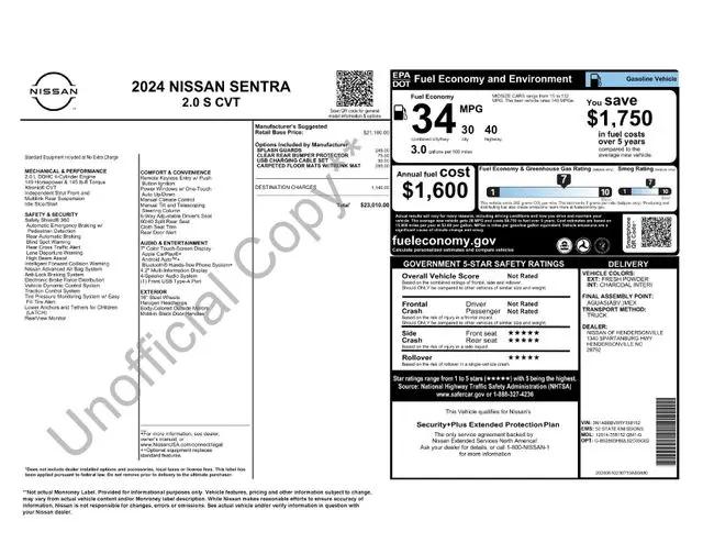 2024 Nissan Sentra S Xtronic CVT
