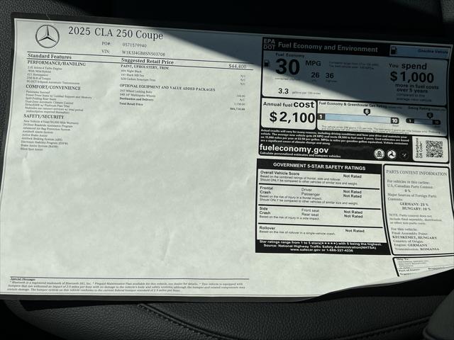 2025 Mercedes-Benz CLA 250 CLA 250