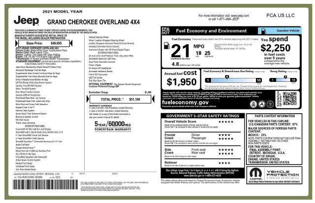 2021 Jeep Grand Cherokee Overland 4x4