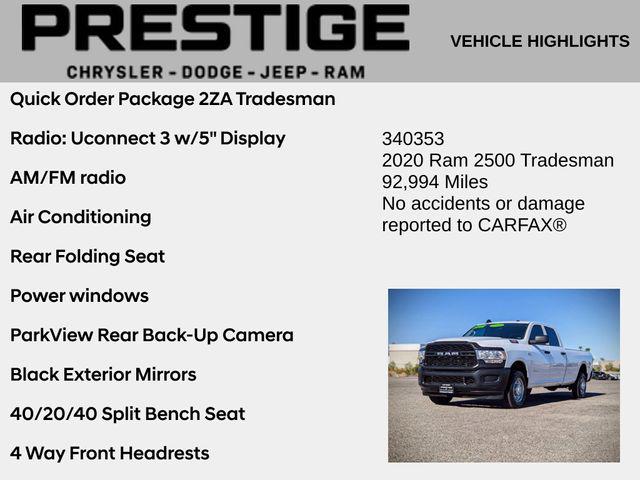 2020 RAM 2500 Tradesman Crew Cab 4X2 8 Box