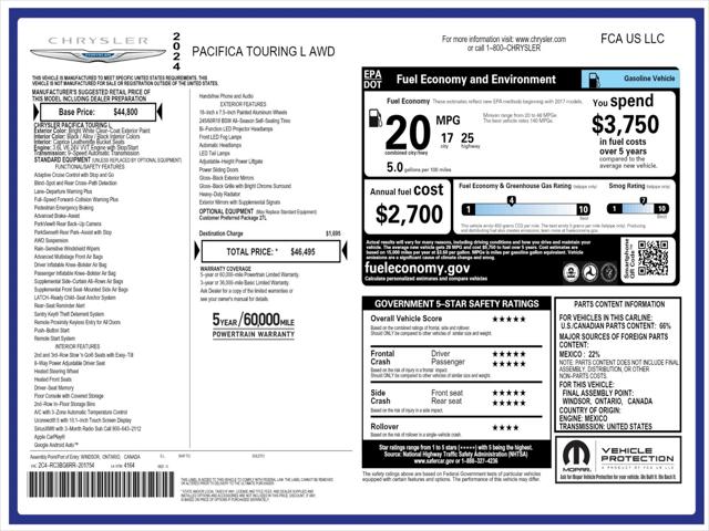 2024 Chrysler Pacifica PACIFICA TOURING L AWD