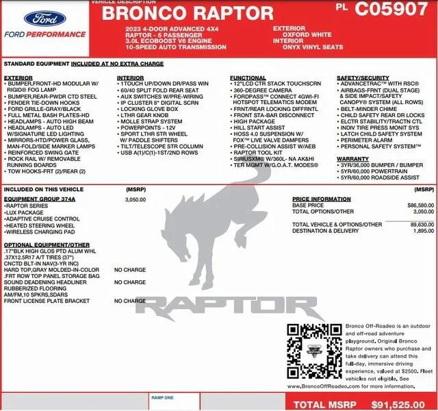 2023 Ford Bronco Raptor