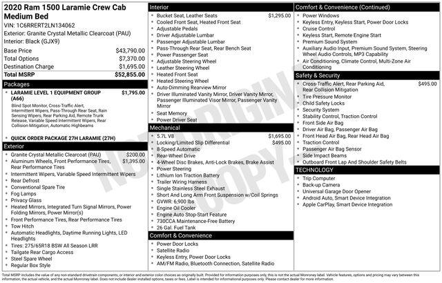 2020 Ram 1500 Laramie Crew Cab 4x2 6'4" Box
