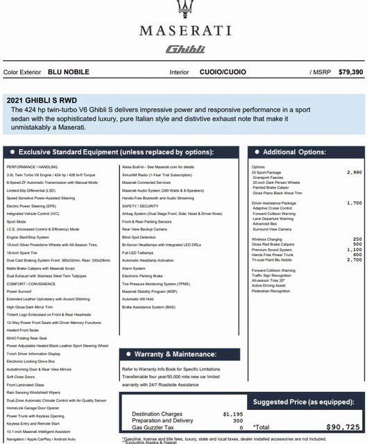 2021 Maserati Ghibli S 2021 Maserati Ghibli S