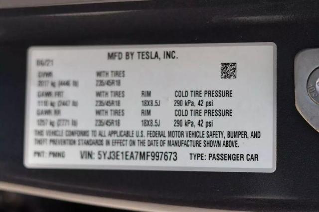 2021 Tesla Model 3 Standard Range Plus Rear-Wheel Drive