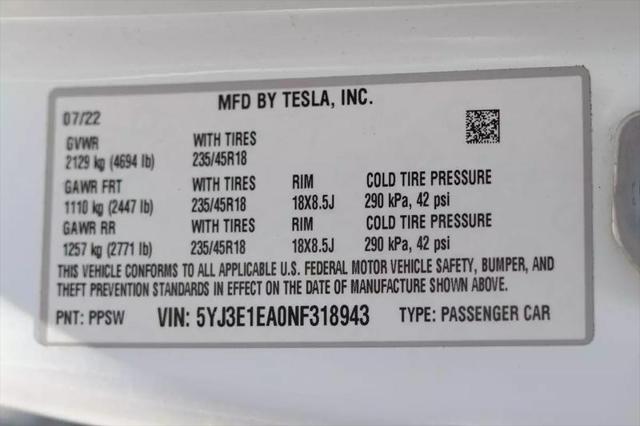 2022 Tesla Model 3 Rear-Wheel Drive
