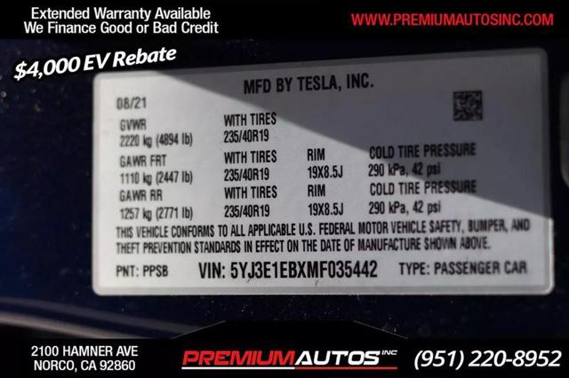 2021 Tesla Model 3 Long Range Dual Motor All-Wheel Drive