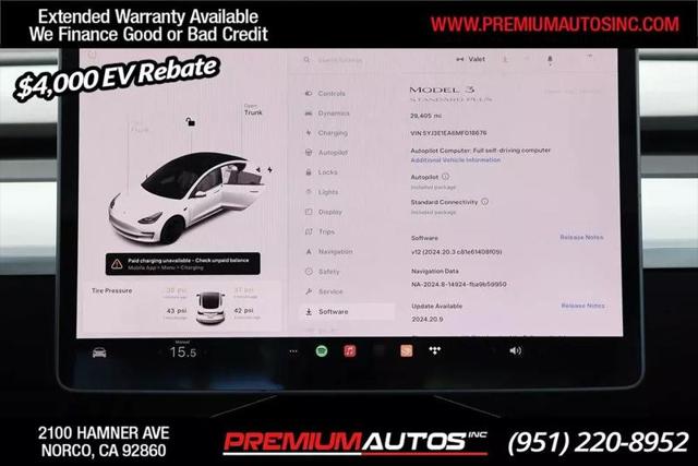 2021 Tesla Model 3 Standard Range Plus Rear-Wheel Drive