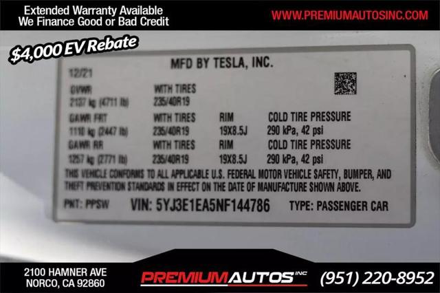 2022 Tesla Model 3 Rear-Wheel Drive