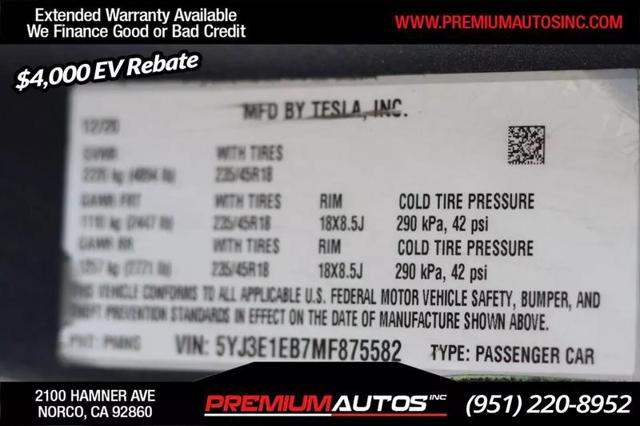 2021 Tesla Model 3 Long Range
