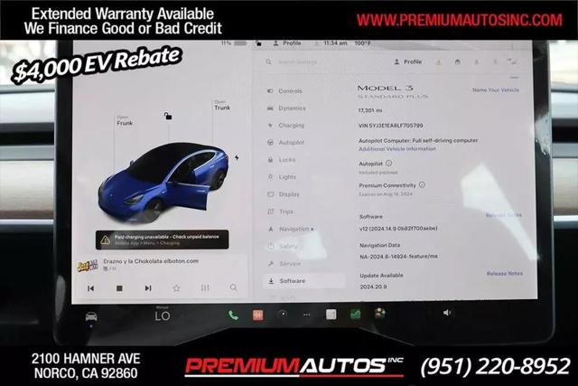 2020 Tesla Model 3 Standard Range Rear-Wheel Drive