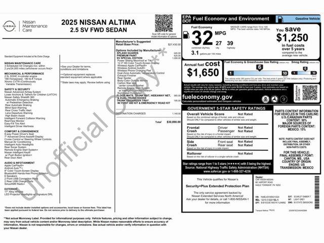 2025 Nissan Altima SV FWD