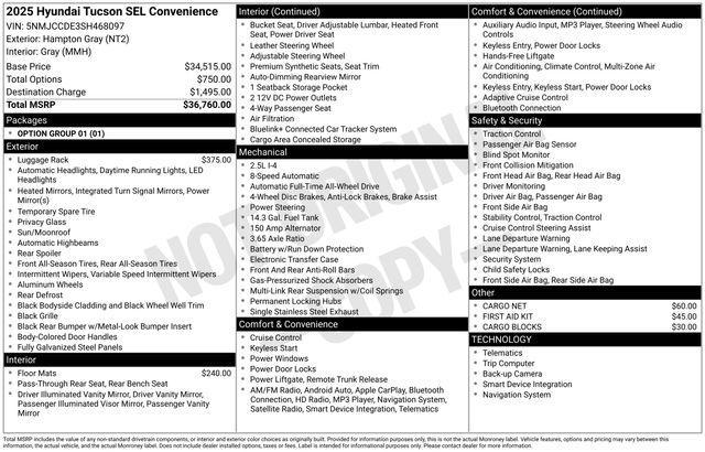2025 Hyundai Tucson SEL Convenience