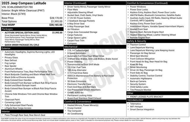 2025 Jeep Compass COMPASS LATITUDE 4X4