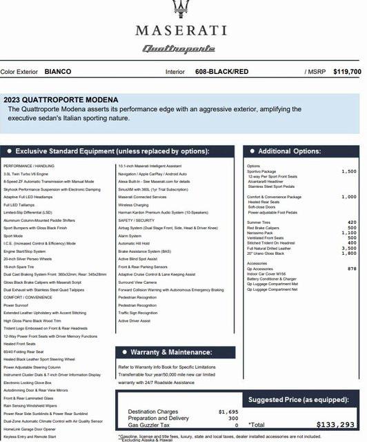 2023 Maserati Quattroporte Modena 2023 Maserati Quattroporte Modena
