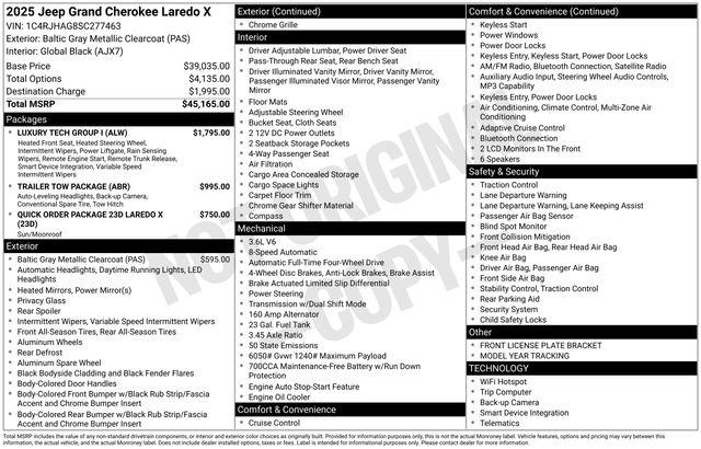 2025 Jeep Grand Cherokee GRAND CHEROKEE LAREDO X 4X4