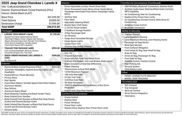 2025 Jeep Grand Cherokee GRAND CHEROKEE L LAREDO X 4X4 2025 Jeep Grand Cherokee GRAND CHEROKEE L LAREDO X 4X4